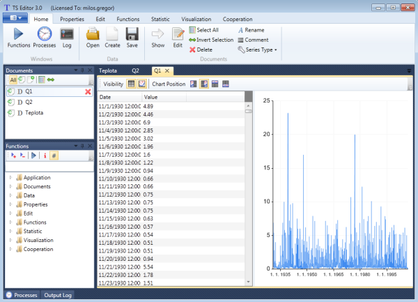 example of main window of TS Editor software TS Editor main window